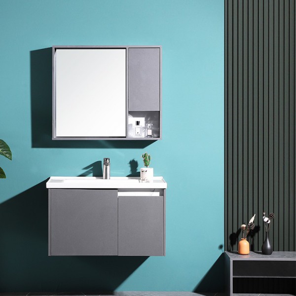 太陽雨浴室柜/主柜60CM/鏡柜/一體陶瓷盆/多層實(shí)木/免漆/YD1008